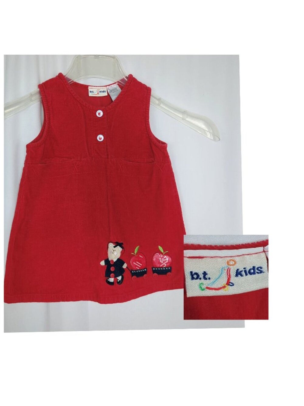 Vintage Y2K Girls Dress 24 Months Red Apple BT Kids